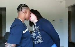 Interracial lesbian kissing great tongue