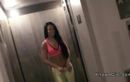 Slim brunette teen banged pov in hotel room